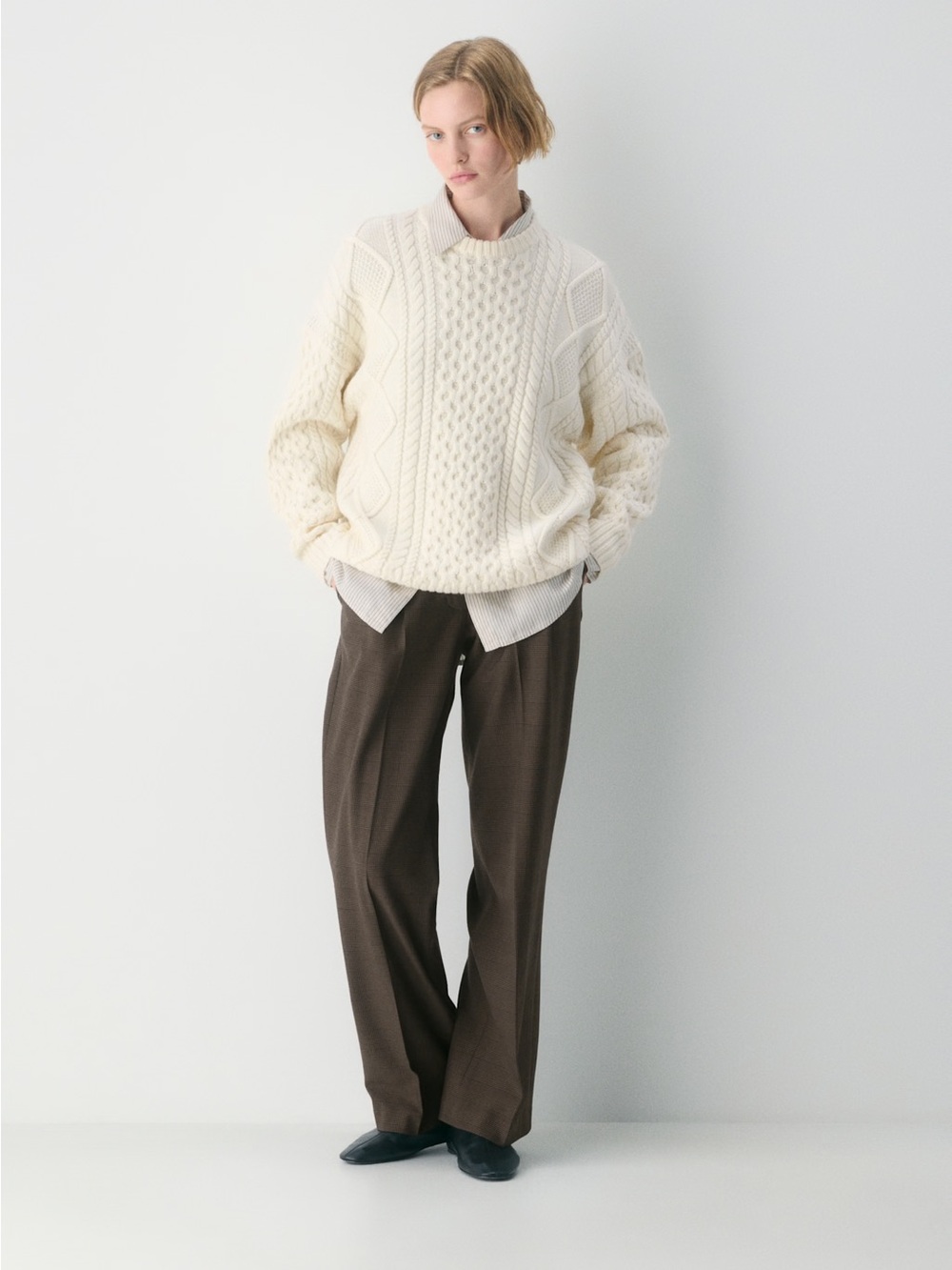 Aritzia Heritage Knit Merino Wool Crew Sweater Size XS NWT